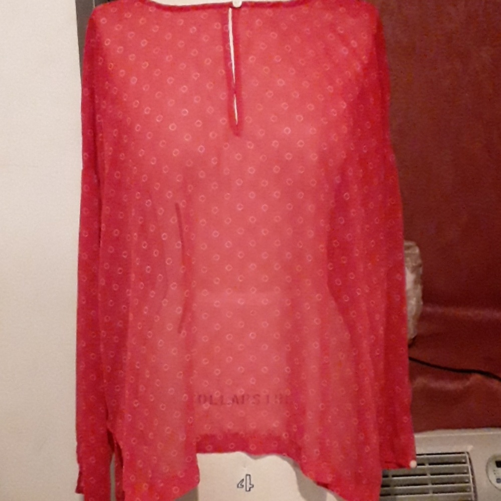 Old Navy sheer red blouse